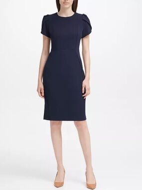 Calvin Klein Tulip-Sleeve Sheath Knee-length Dress Sz 10 new with tags!